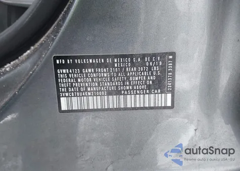 2019 Volkswagen Jetta 1.4T R-Line/1.4T S/1.4T Se from USA, damaged, VIN 3VWCB7BU4KM210002